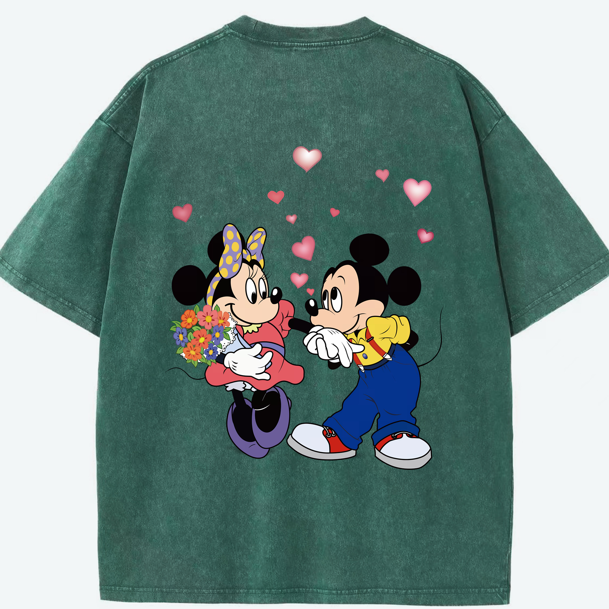 （画像用） ミッキーマウス Mickey Mouse 綿100% ヴィンテージ風 半袖Tシャツ（背面プリント）
